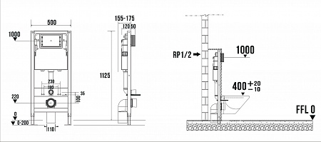 Сенсорная система инсталляции для подвесного унитаза 500х1125 (3 в 1) Terminus Озёрск - фото 9 Сенсорная система инсталляции для подвесного унитаза 500х1125 (3 в 1) Terminus Озёрск - фото 9
