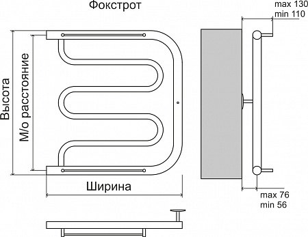 Фокстрот AISI 32х2 500х400 Полотенцесушитель  TERMINUS Озёрск - фото 4