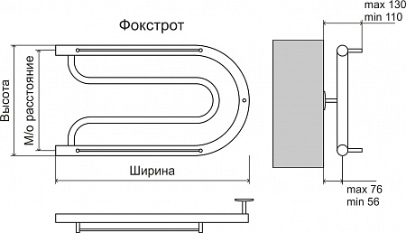 Фокстрот AISI 32х2 320х700 Полотенцесушитель  TERMINUS Озёрск - фото 3