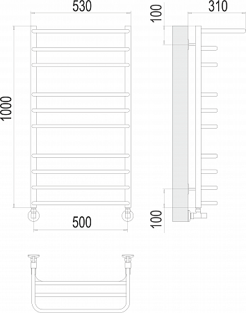 Арктур П10 500х1000 Полотенцесушитель  TERMINUS Озёрск - фото 3