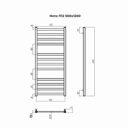 Ното П12 500х1200 Полотенцесушитель TERMINUS Озёрск - фото 3