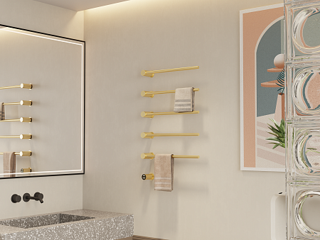 Аккорд П5 500х800 электро Полотенцесушитель TERMINUS Брашированное золото Озёрск - фото 5