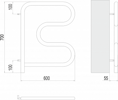 Электро 25 F-обр 600х600 поворотный Полотенцесушитель TERMINUS Озёрск - фото 3