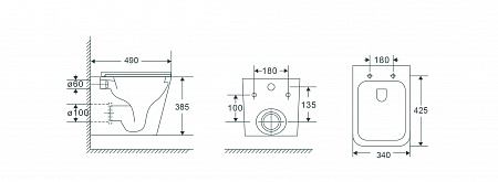 Подвесной унитаз безободковый Terminus Ватикан Monolit 490х340 белый Озёрск - фото 9