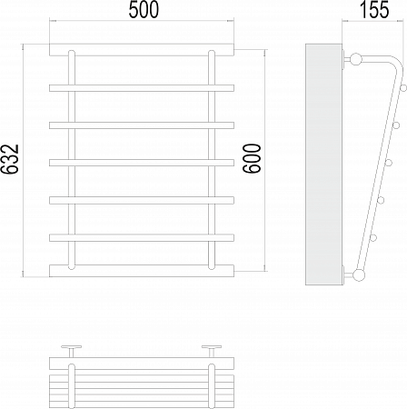 Каскад П5 600х500 Полотенцесушитель  TERMINUS Озёрск - фото 3 Каскад П5 600х500 Полотенцесушитель  TERMINUS Озёрск - фото 3