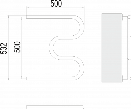 М-обр БШ 500х500 Полотенцесушитель  TERMINUS Озёрск - фото 3