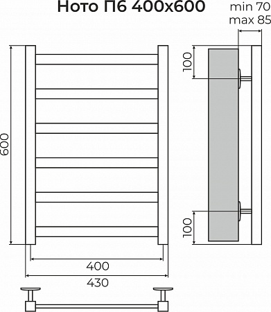 Ното П6 400х600 Полотенцесушитель TERMINUS Озёрск - фото 3
