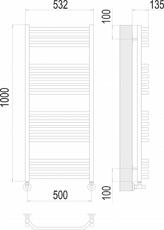 Виктория П20 500х1000 Полотенцесушитель  TERMINUS Озёрск - фото 3