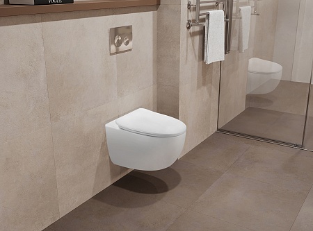 Подвесной унитаз безободковый Terminus Енисей Monolit 560х390 белый Озёрск - фото 1