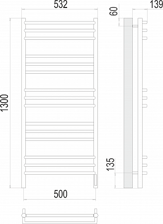 Прато П15 500х1300 электро (sensor quick touch) Полотенцесушитель  TERMINUS Озёрск - фото 3